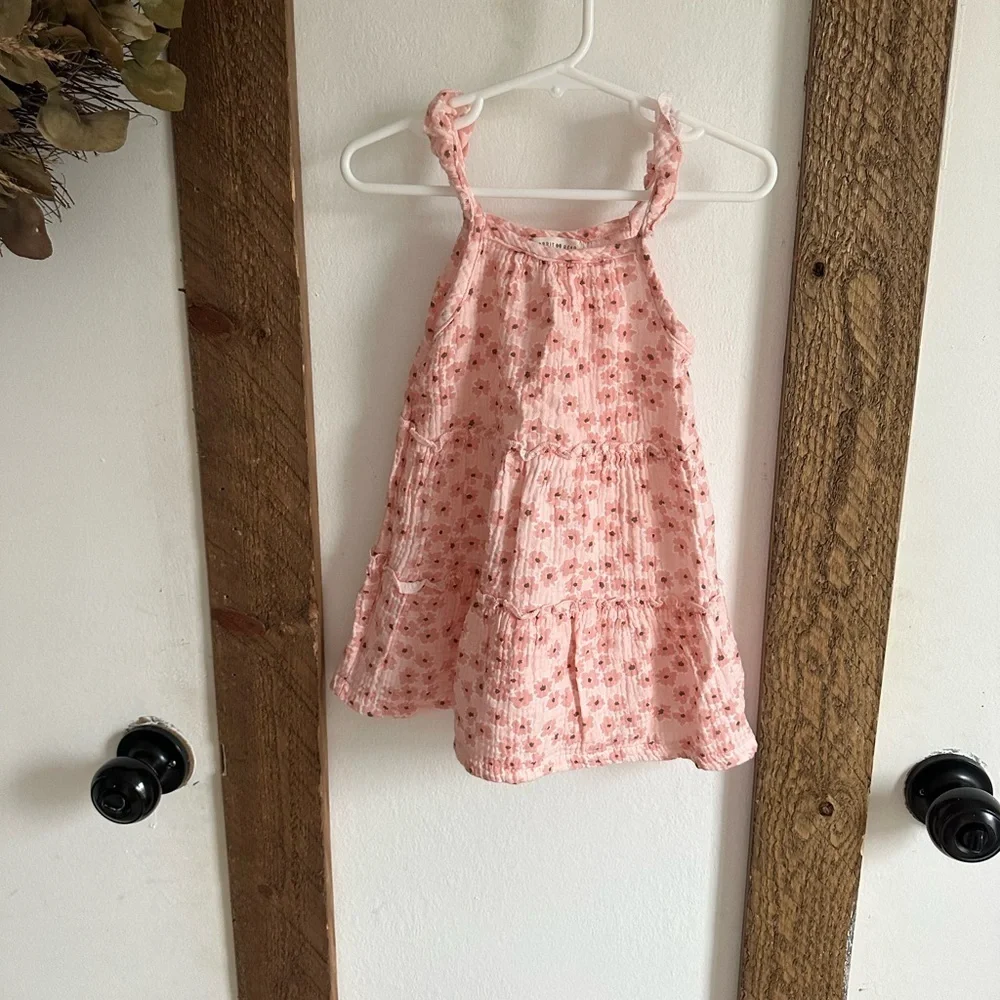 Rabbit Bear Organic Cotton Boho Floral Dress 24m Baby Toddler Girl EUC